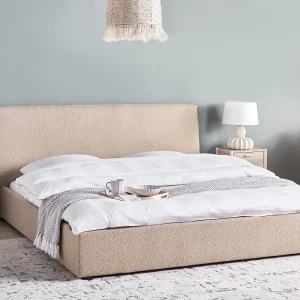 Bed Bouclé LAVAUR 180 x 200 cm Taupe Bed Bouclé LAVAUR 180 x 200 cm Taupe