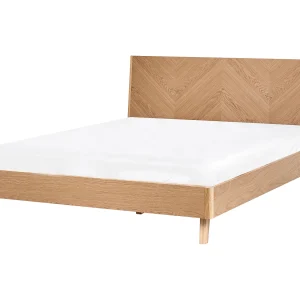 Bed Hout fineer WIZERNES 140 x 200 cm Lichtbruin