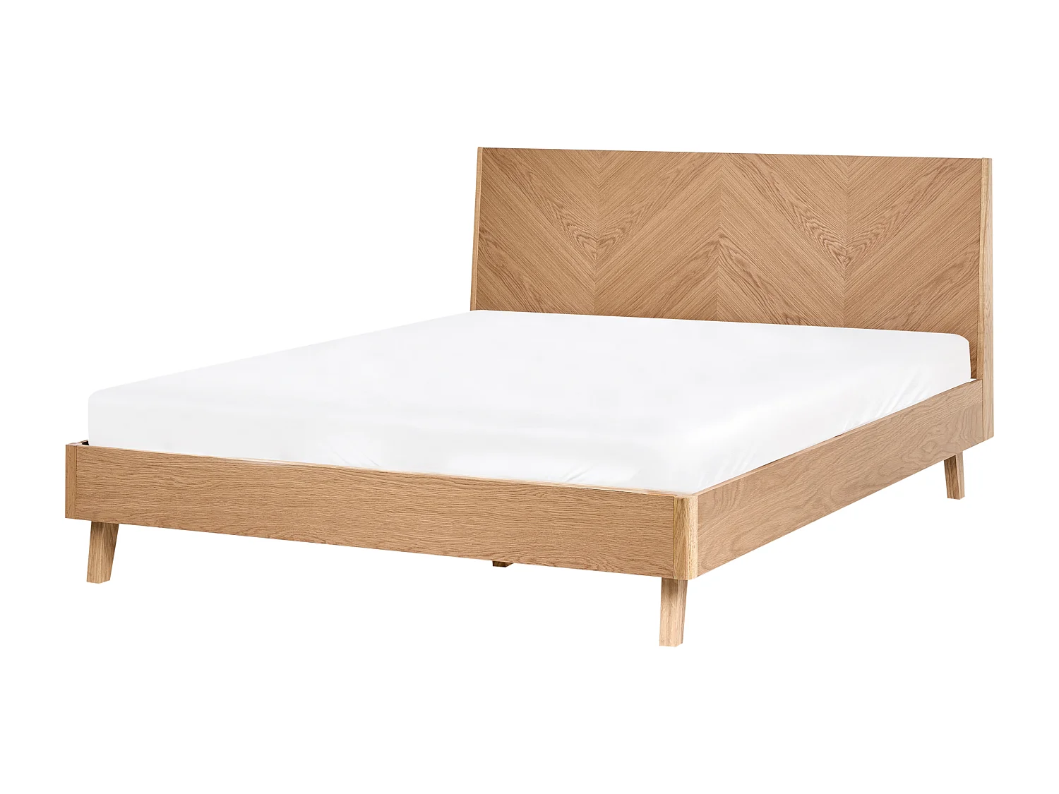 Bed Hout fineer WIZERNES 140 x 200 cm Lichtbruin