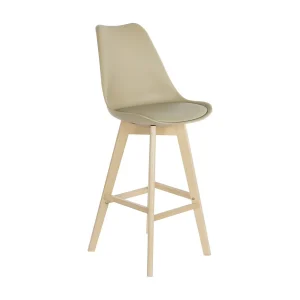 Beukenhouten PU-kruk 48,5 x 55 x 109 cm, beige Beukenhouten PU-kruk 48,5 x 55 x 109 cm, beige