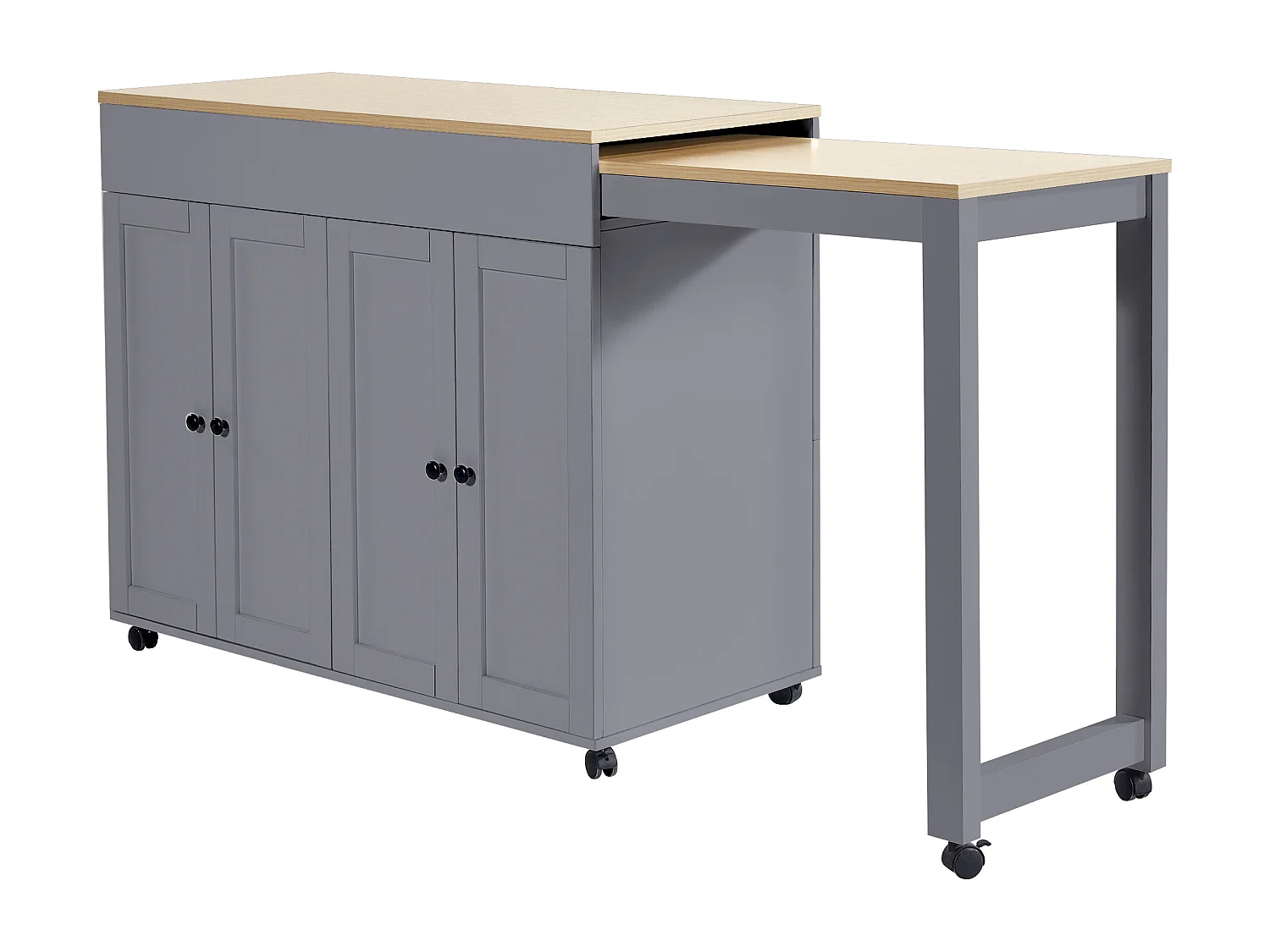 Barkast 210x30x100,9 cm met veel opbergruimte, 360掳 draaibaar, wit MDF materiaal, voor eetkamer en keuken