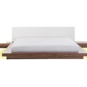 Bed met LED hout bruin 180 x 200 cm ZEN Bed met LED hout bruin 180 x 200 cm ZEN