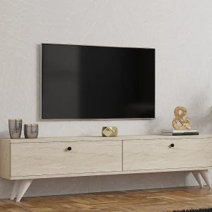 "Parlak" Houten TV-meubel – Modern Design – Beige – 160 x 25 x 40 cm