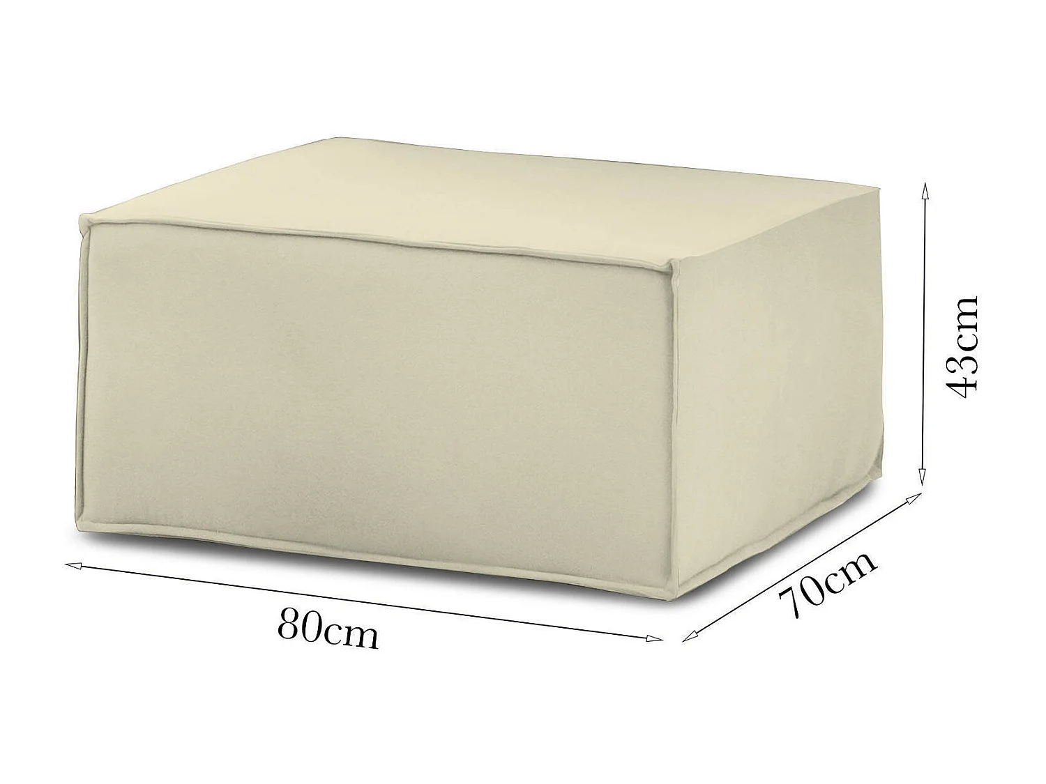 Barbara poef, Woonkamerpoef, 100% Made in Italy, Ontspannende fauteuil in gecapitonneerde stof, 80x70h43 cm, Beige