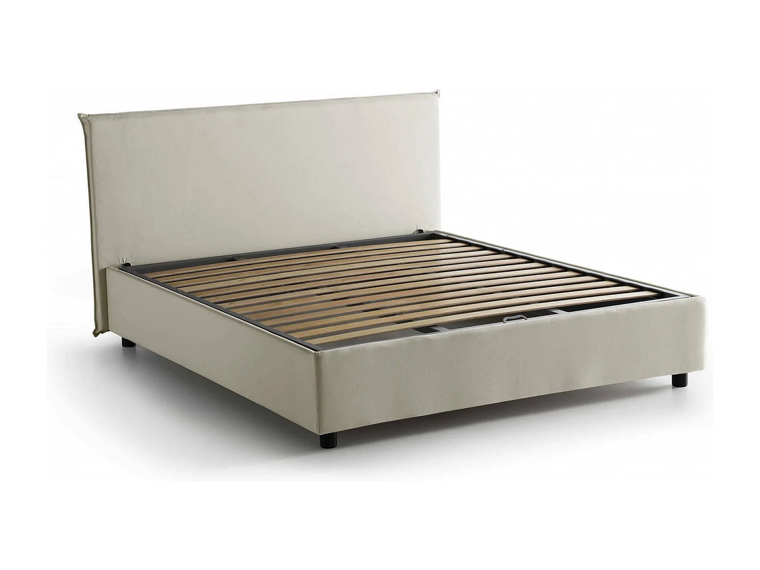 Italia Boxspring Bed Betty Beige, Afneembare Bekleding met Opbergruimte, Matrasmaat 160x190 cm Made in Italy