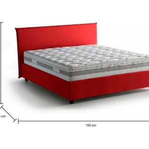 Italia Talamo Frans Bed Bernadette Rood Matras Inclusief, Afneembare Hoes, Opslagruimte Made in Italy Italia Talamo Frans Bed Bernadette Rood Matras Inclusief, Afneembare Hoes, Opslagruimte Made in Italy