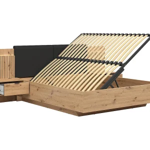 Bedstee 160×200 zijwaarts te openen bedbodem Inclusief LED-verlichting en USB-aansluitingen Mao Bois Bedstee 160×200 zijwaarts te openen bedbodem Inclusief LED-verlichting en USB-aansluitingen Mao Bois