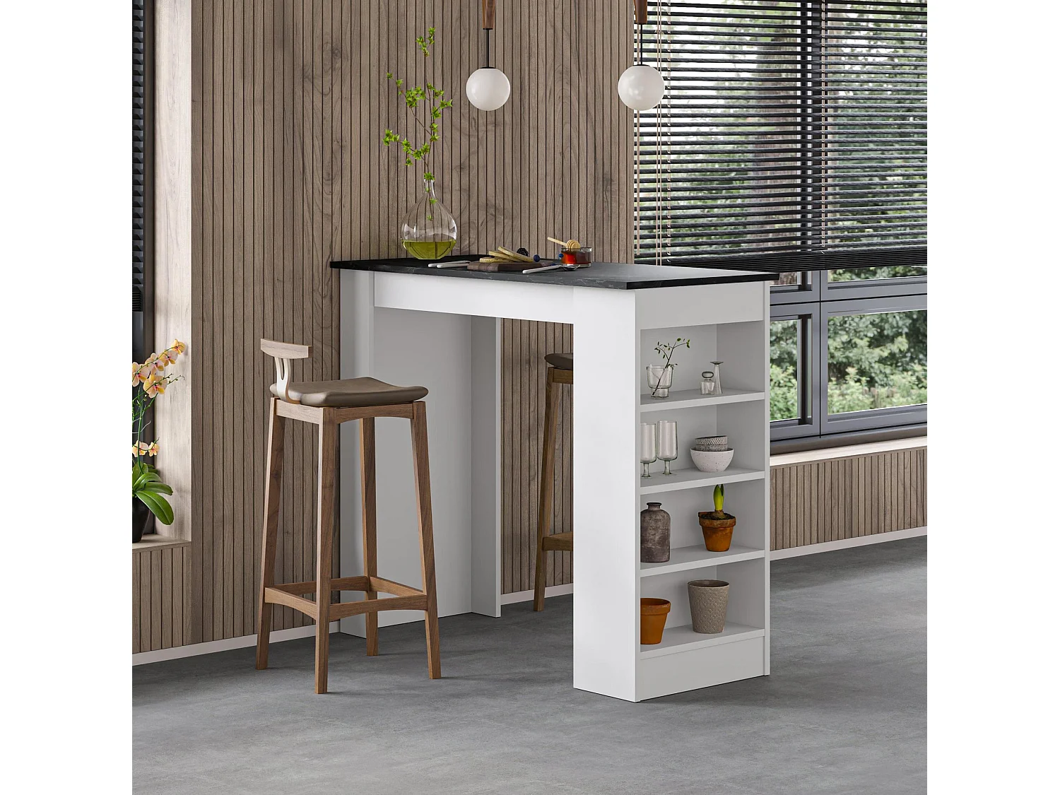 Modern Scandinavisch Houten Bartafel "Swallow" 117 x 54 x 102 cm – Bendir & White
