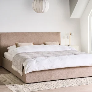 Bed met opbergruimte Bouclé LAVAUR 180 x 200 cm Taupe Bed met opbergruimte Bouclé LAVAUR 180 x 200 cm Taupe