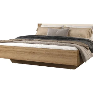 Bed VERTIGO – 180×200 cm met inbegrepen lattenbodem – Wild eiken en zandbeige – Design bedpoten Bed VERTIGO – 180×200 cm met inbegrepen lattenbodem – Wild eiken en zandbeige – Design bedpoten