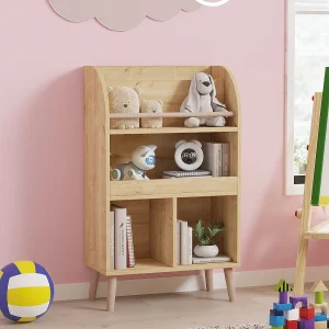 "Minola Houten Boekenkast – Beige 60x30x102 cm – Elegant Design, 4 Planken, Natuurlijke Houtafwerking" "Minola Houten Boekenkast – Beige 60x30x102 cm – Elegant Design, 4 Planken, Natuurlijke Houtafwerking"
