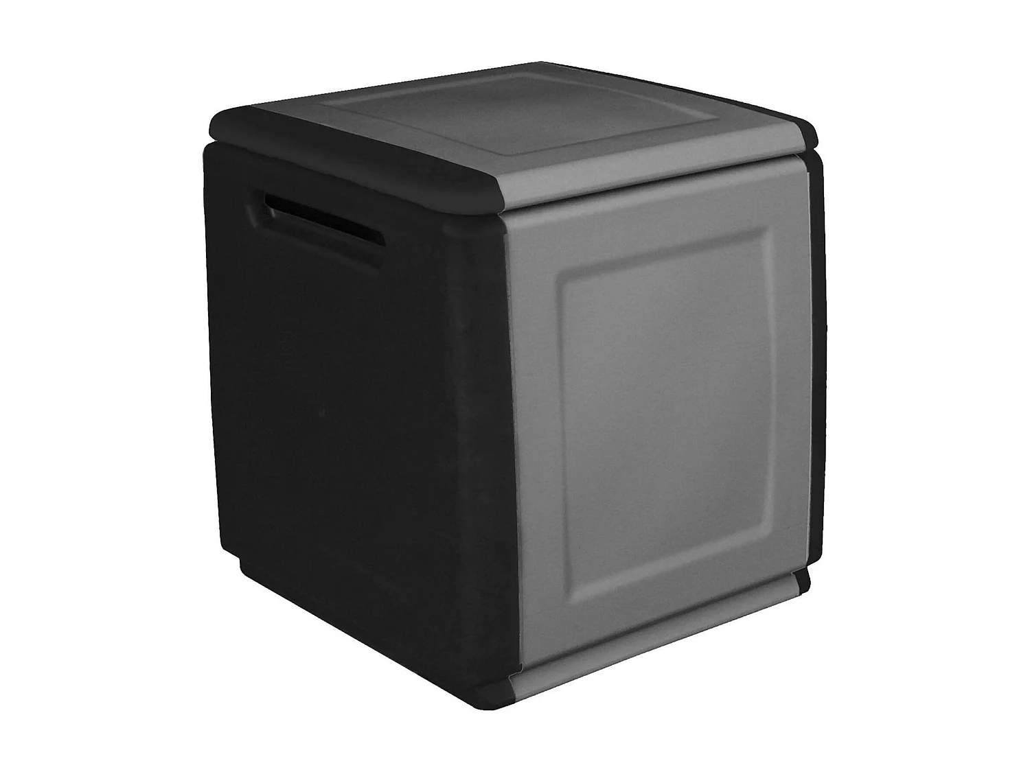 Barbierkoffer, multifunctionele kist, containerkoffer,Opragdoos, 100% Made in Italy, 54x53h57 cm, Lichtgrijs en Zwart