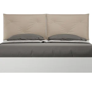 Bed 160×200 met lattenbodem met kussens kunstleer taupe Egos Appia