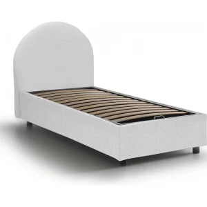 Talamo Italia Eenpersoonsbed Beatrice Wit, Afneembare Bekleding, Opbergvak, Matrasmaat 80×190 cm Made in Italy Talamo Italia Eenpersoonsbed Beatrice Wit, Afneembare Bekleding, Opbergvak, Matrasmaat 80×190 cm Made in Italy