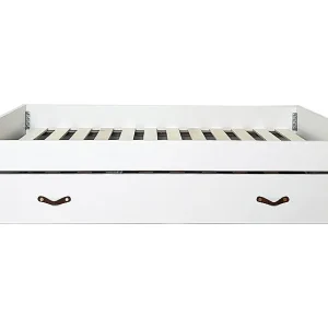 Bed + laden van spaanplaat wit met bedbodem en matras 105x190cm Bed + laden van spaanplaat wit met bedbodem en matras 105x190cm