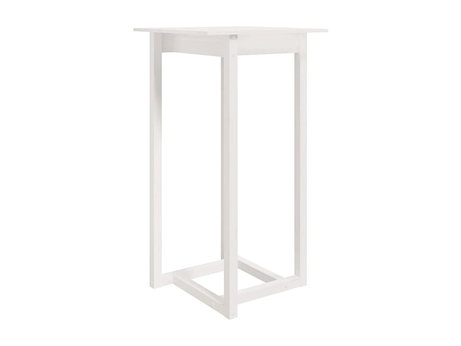 Bartafel 60x60x110 cm massief grenenhout wit