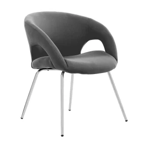 Bathurst bureaustoel, Wachtstoel met armleuningen voor kantoor, Ergonomische wachtstoel, 58x59h72 cm, Grijs