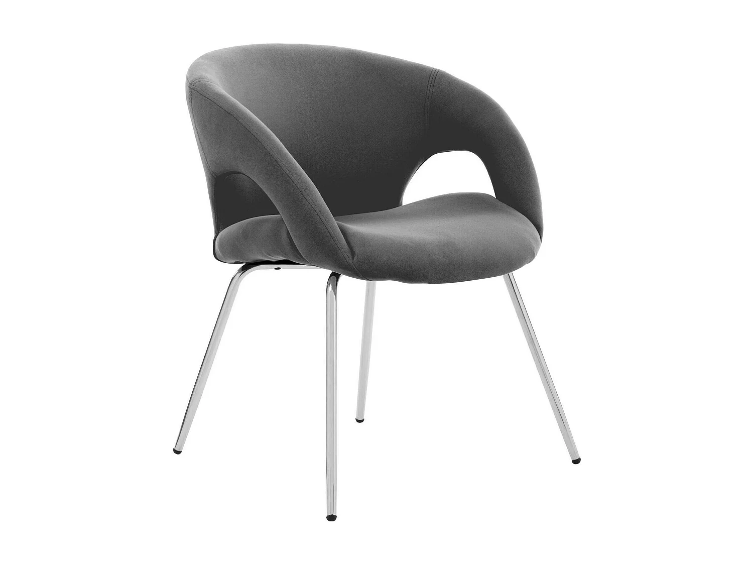 Bathurst bureaustoel, Wachtstoel met armleuningen voor kantoor, Ergonomische wachtstoel, 58x59h72 cm, Grijs