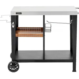 "Gelia" Metalen Barbecuekar met Plank en Wielen – 117 x 59 x 80 cm – Zwart "Gelia" Metalen Barbecuekar met Plank en Wielen – 117 x 59 x 80 cm – Zwart