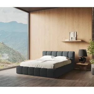 Bed met opbergruimte 200 x 228 – chenille stof – grafiet – ROMA Bed met opbergruimte 200 x 228 – chenille stof – grafiet – ROMA
