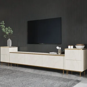 "Imaj" Houten TV-meubel – 260 x 35 x 60 cm – TravertinOr – 7 deuren