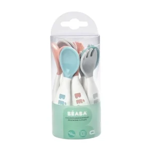 BÉABA Ergonomische bestekset 10-delig multicolor voor baby's vanaf 8 maanden – 6 lepels en 4 vorken zonder BPA