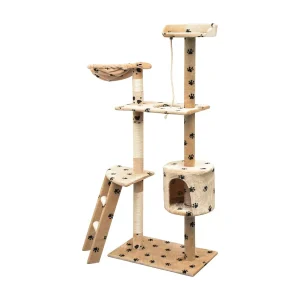 Bellmead  Kattenkrabpaal met sisal krabpalen 150 cm pootafdrukken beige
