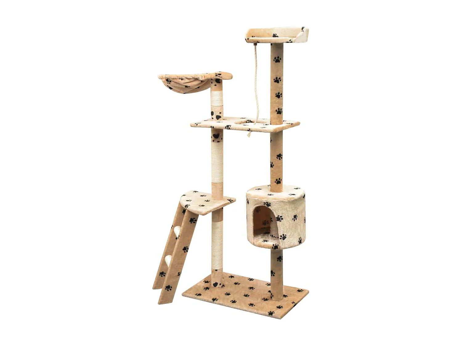 Bellmead Kattenkrabpaal met sisal krabpalen 150 cm pootafdrukken beige