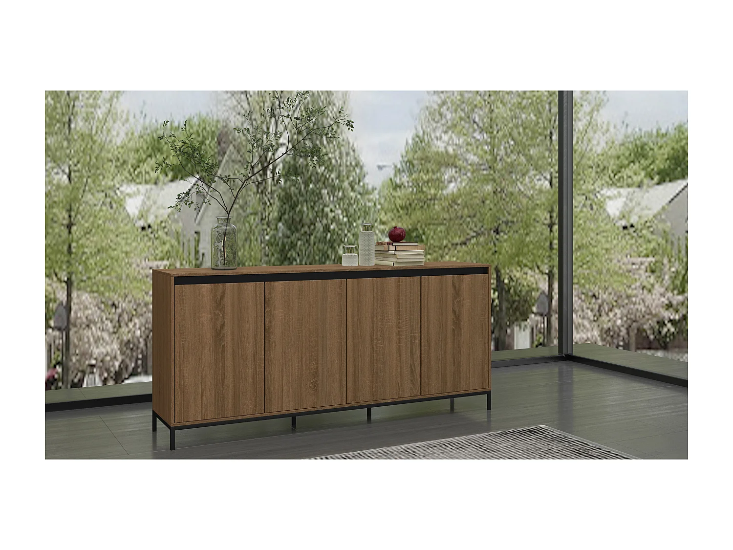 Bari | Dressoir met 4 deuren in eikenlook