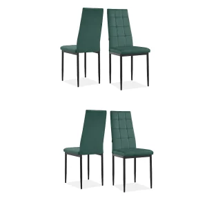 Becca | Eetkamerstoel in fluweel donkergroen 4 Pack Becca | Eetkamerstoel in fluweel donkergroen 4 Pack