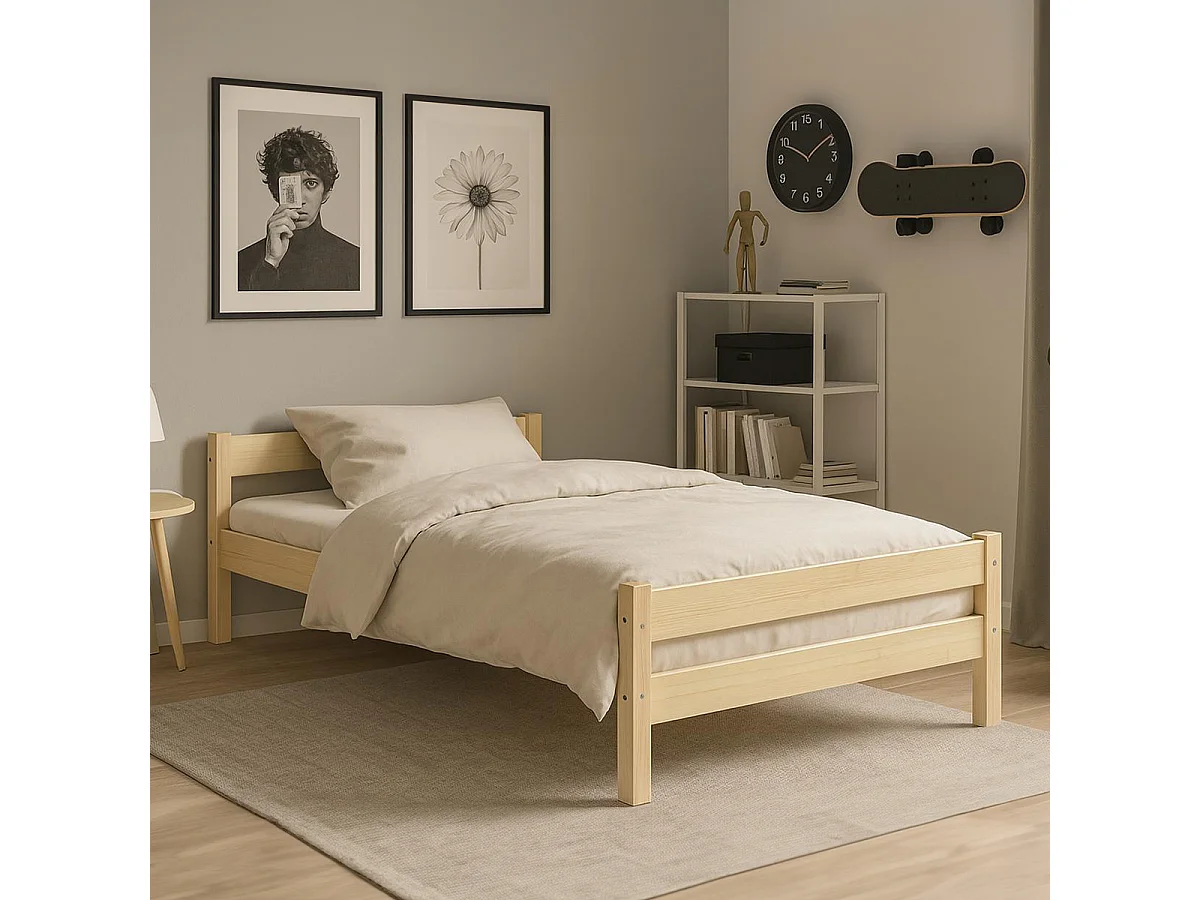 Bed 90x200 inclusief lattenbodem Kocot Kids Axel Hout