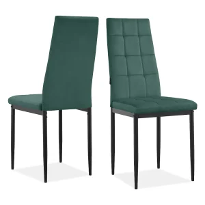 Becca | Eetkamerstoel in fluweel donkergroen 2 Pack Becca | Eetkamerstoel in fluweel donkergroen 2 Pack