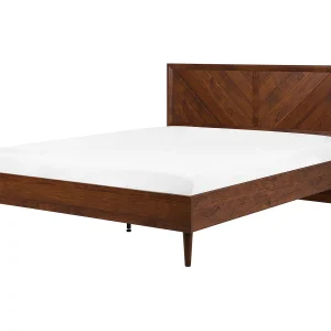 Bed hout donkerbruin 180 x 200 cm MIALET
