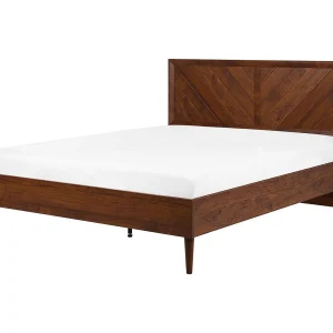 Bed hout donkerbruin 160 x 200 cm MIALET
