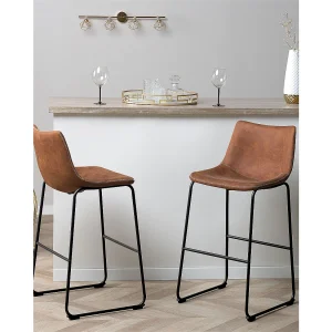 Set van 2 barstoelen FRANKS Goudbruin Set van 2 barstoelen FRANKS Goudbruin