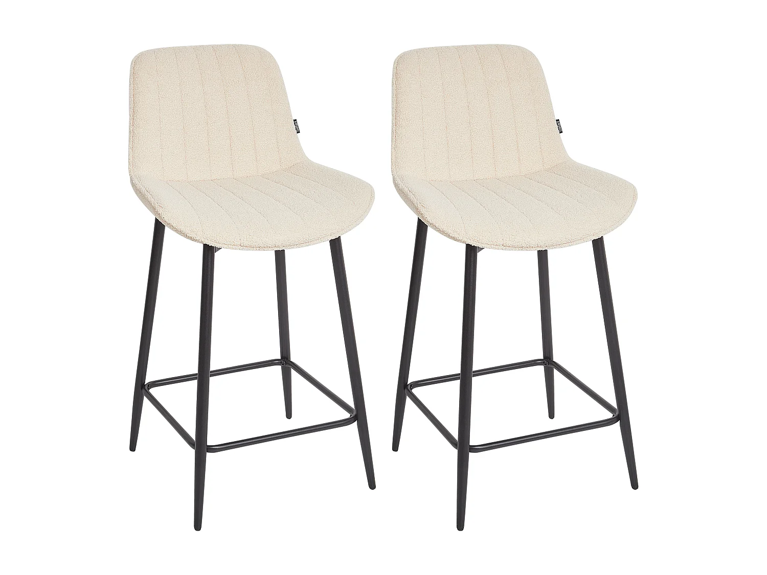 Set van 2 barstoelen DUBROVNIK Bouclé Lichtbeige