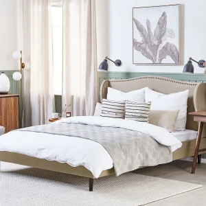 Bed Stof COLMAR 180 x 200 cm Zandbeige Bed Stof COLMAR 180 x 200 cm Zandbeige