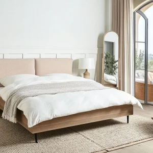 Bed Bouclé LIMANTON 160 x 200 cm Beige Bed Bouclé LIMANTON 160 x 200 cm Beige