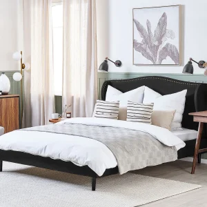 Bed Stof COLMAR 180 x 200 cm Zwart Bed Stof COLMAR 180 x 200 cm Zwart