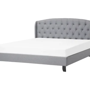 Bed stof lichtgrijs 180 x 200 cm BORDEAUX Bed stof lichtgrijs 180 x 200 cm BORDEAUX