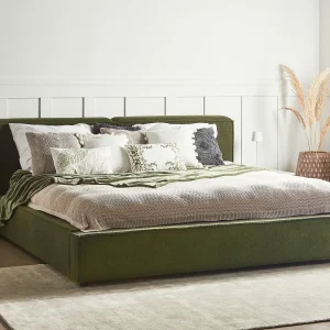 Bed Bouclé LINARDS 180 x 200 cm Donkergroen Bed Bouclé LINARDS 180 x 200 cm Donkergroen