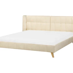 Bed Fluweel SENLIS 180 x 200 cm Beige Bed Fluweel SENLIS 180 x 200 cm Beige