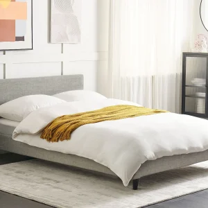 Bed Stof FITOU 140 x 200 cm Lichtgrijs Bed Stof FITOU 140 x 200 cm Lichtgrijs
