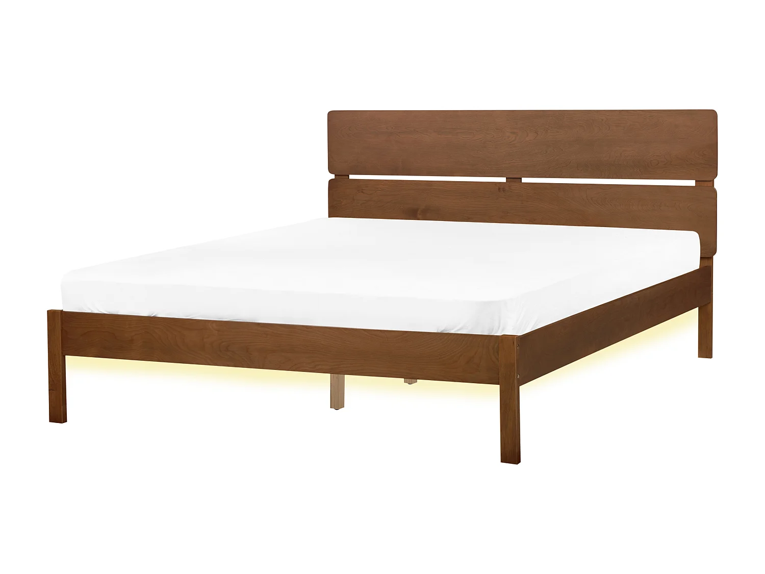 Bed met LED hout lichtbruin 160 x 200 cm BOISSET
