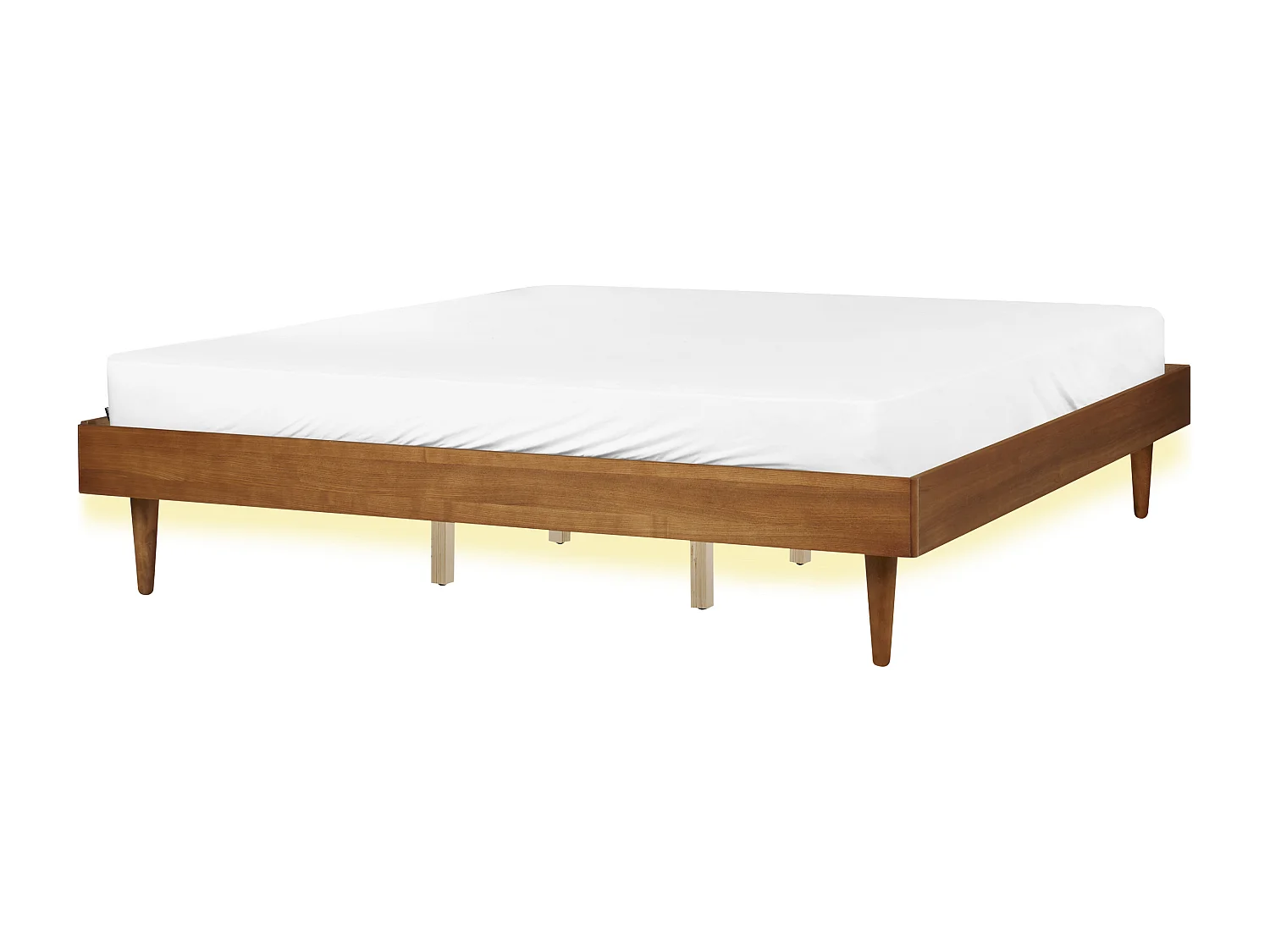 Bed met LED hout lichtbruin 180 x 200 cm TOUCY