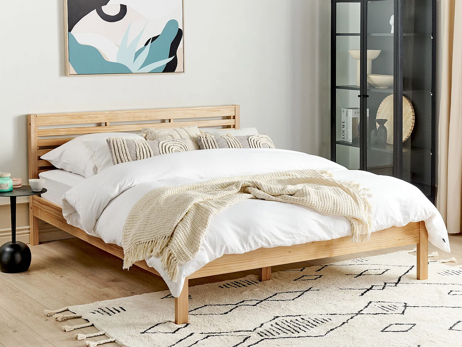 Bed Dennenhout CARNAC 160 x 200 cm Lichtbruin