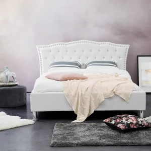 Bed Kunstleer METZ 140 x 200 cm Wit
