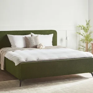 Bed Bouclé VALOGNES 180 x 200 cm Donkergroen