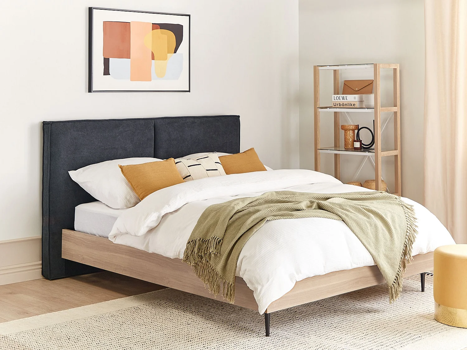 Bed Stof IZERNORE 160 x 200 cm Donkergrijs