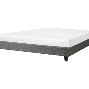 Bed stof grijs 180 x 200 cm ROANNE Bed stof grijs 180 x 200 cm ROANNE